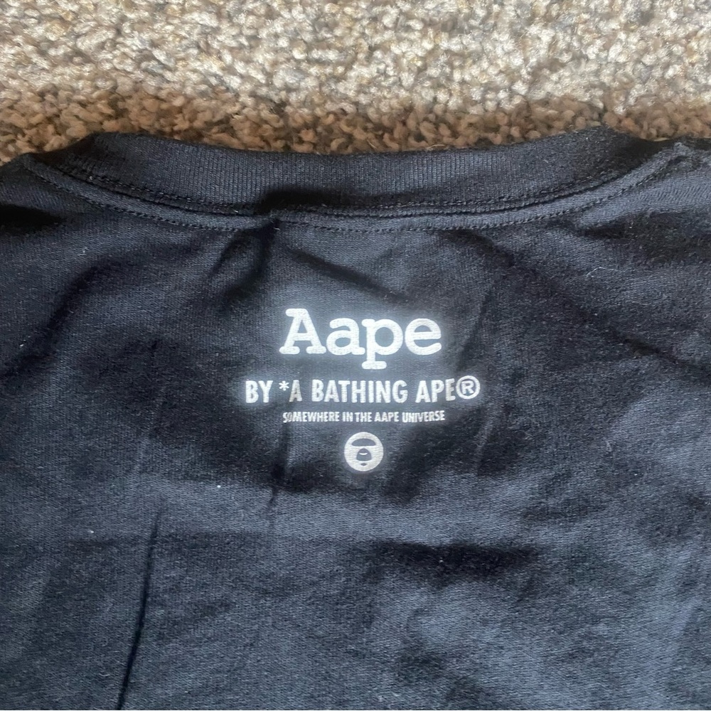 Aape By A Bathing Ape Shirt Mens XL Black Baby Milo Camo Short Sleeve Graphic - Picture 8 of 9